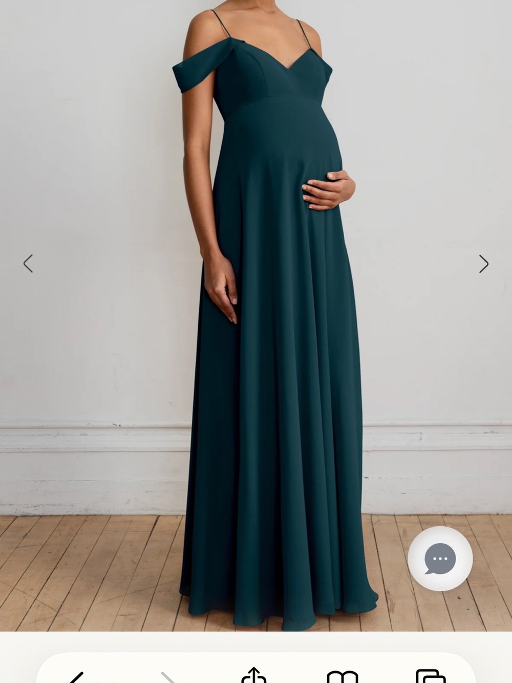 Jenny Yoo Priya Maternity Luxe Chiffon Caspian Sea